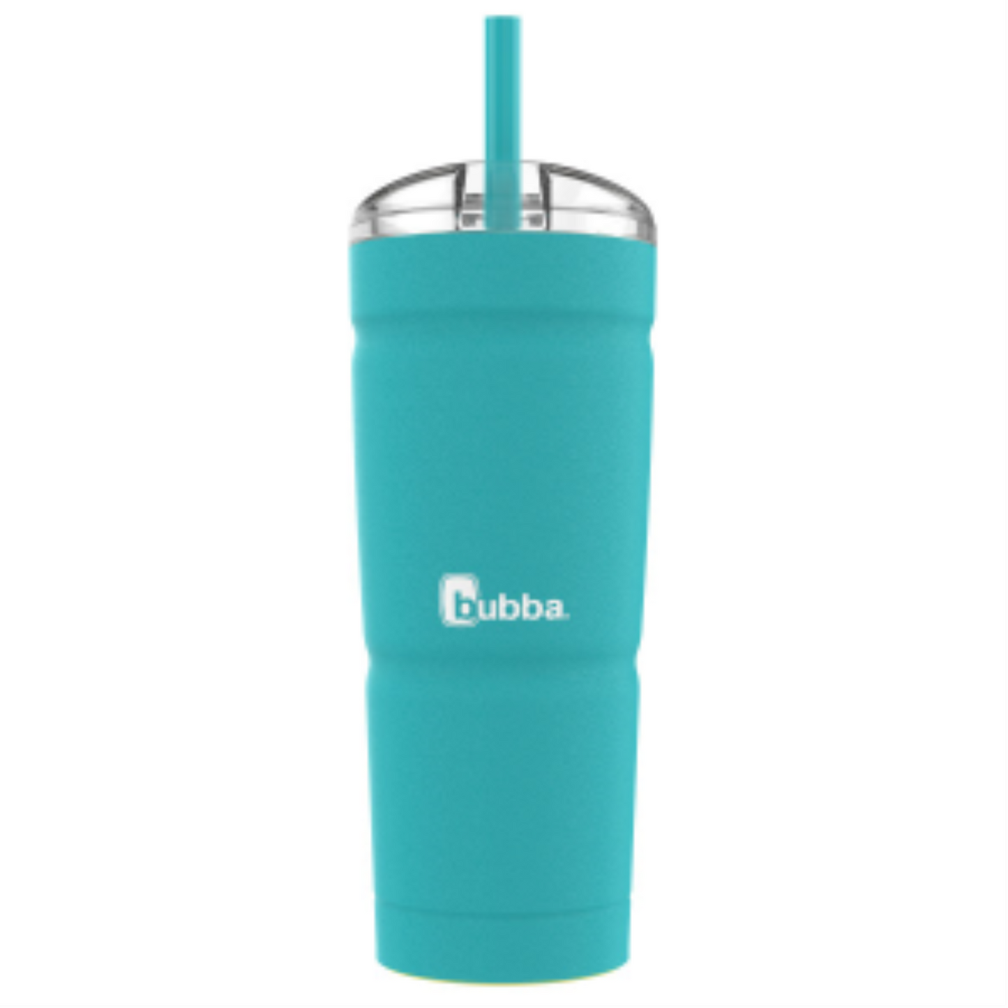 Scuba blue Bubba Envy S 24oz vacuum insulated stainless steel tumbler with straw and clear lid.