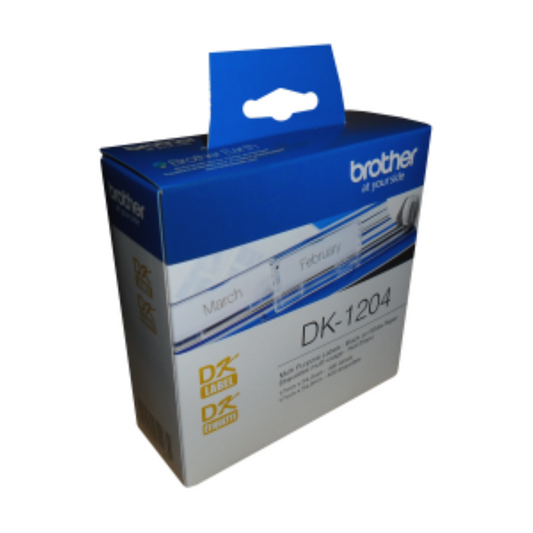 Box of Brother DK-1204 Die-Cut Multi-Purpose Labels, 400 count, 0.66 in x 2.1 in.