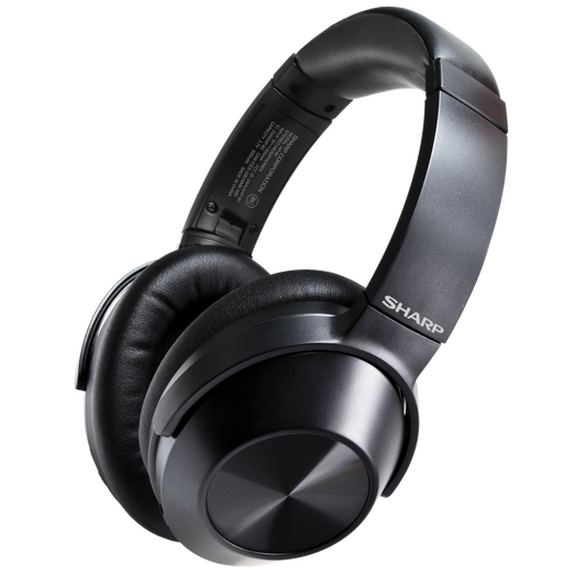 Sharp HP-60 professional black wireless ANC over-ear headphones with padded headband and ear cups.